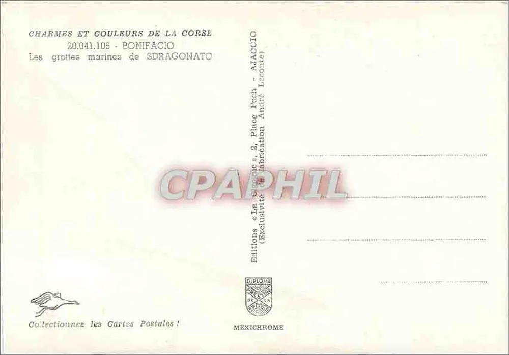 Grutas marítimas de Sdragonato — Bonifacio — Edições Diplôme - Verso