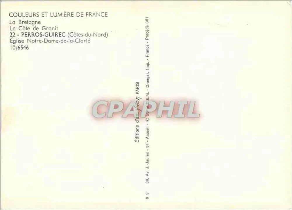 Kirche Notre-Dame-de-la-Clarté — Perros-Guirec (Côtes-du-Nord) — Éditions Acquell - Rückseite