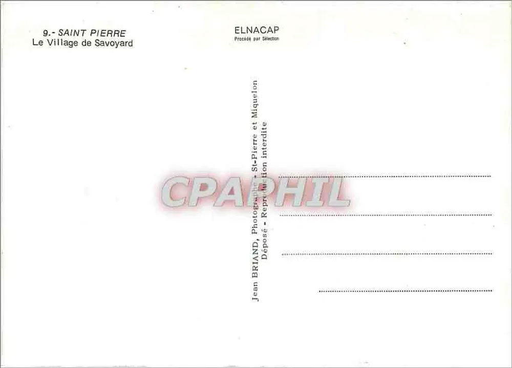 Saint-Pierre - A Vila dos Savoias — Jean Briand, Elnacap - Verso