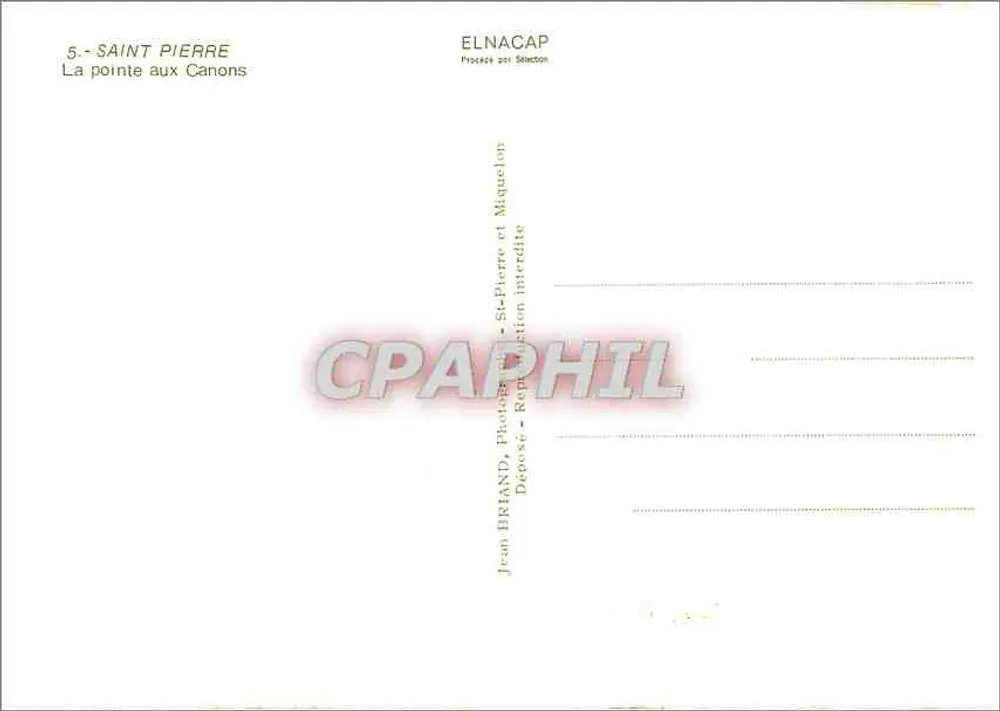 Saint-Pierre — A ponta dos Canhões — Elnacap - Verso