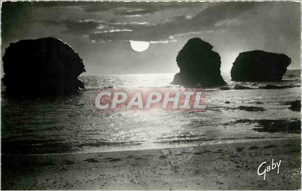 Les Pinneaux au Crépuscule — Sion-sur-l'Océan (Vendée) — Éditions « Caby » - Recto