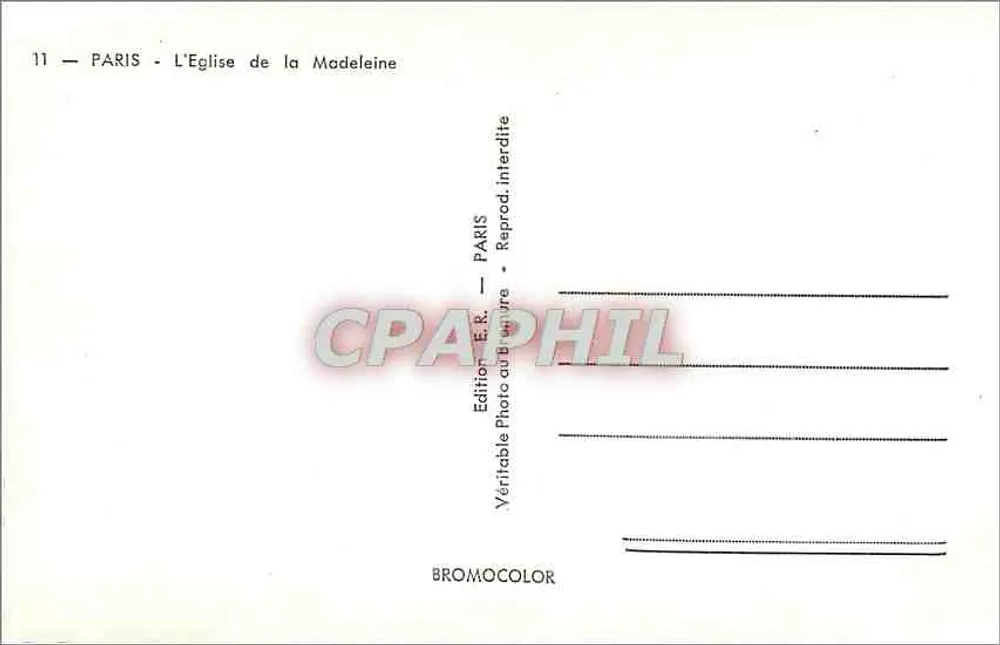 Paris — A Igreja da Madeleine — Edição Fotográfica no Escritório - Verso
