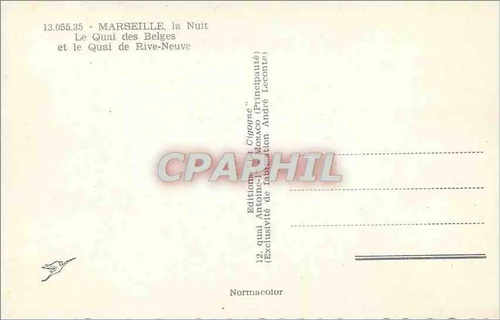Marseille in der Nacht — Der Quai des Belges und der Quai de Rive-Neuve — Antoine Cigogne Editions - Rückseite