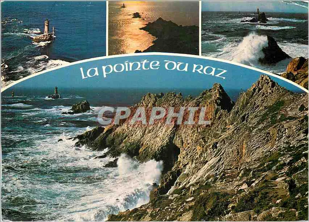 A ponta do Raz — vista panorâmica com farol — Éditions d'Art da Bretagne - Frente