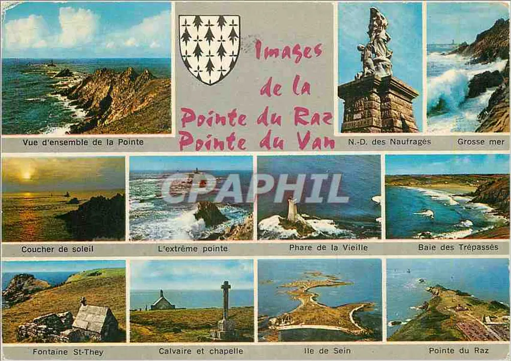 Pointe du Raz — Widok ogółem, farby, zatoki i zabytki — Éditions d'Art Châteauvin (29) - Awers
