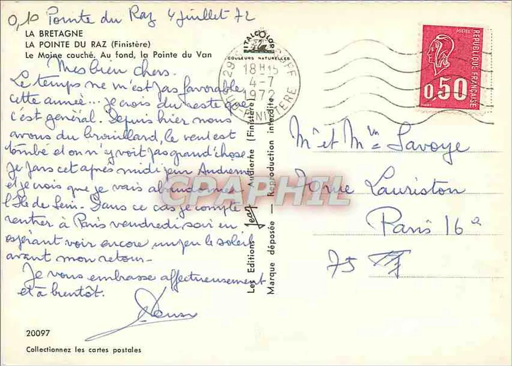 La Pointe du Raz — Finistère — Les Éditions Naturelles - Rückseite