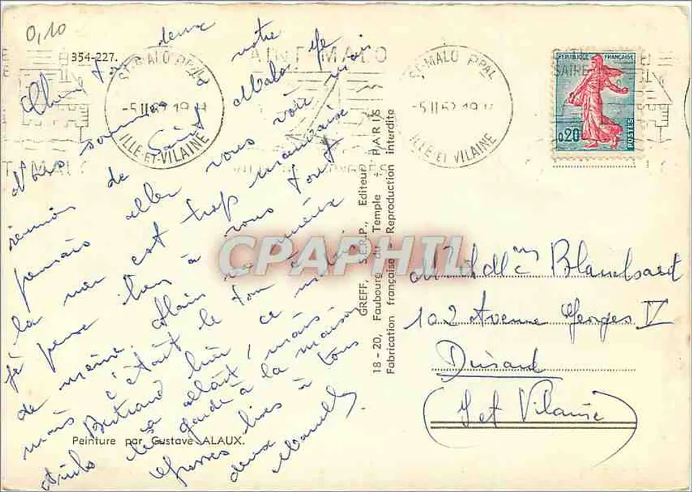 Saint-Malo — Ansicht der Stadt am Ende des 17. Jahrhunderts — Verlag: Temple & P. A. R. / S. - Rückseite