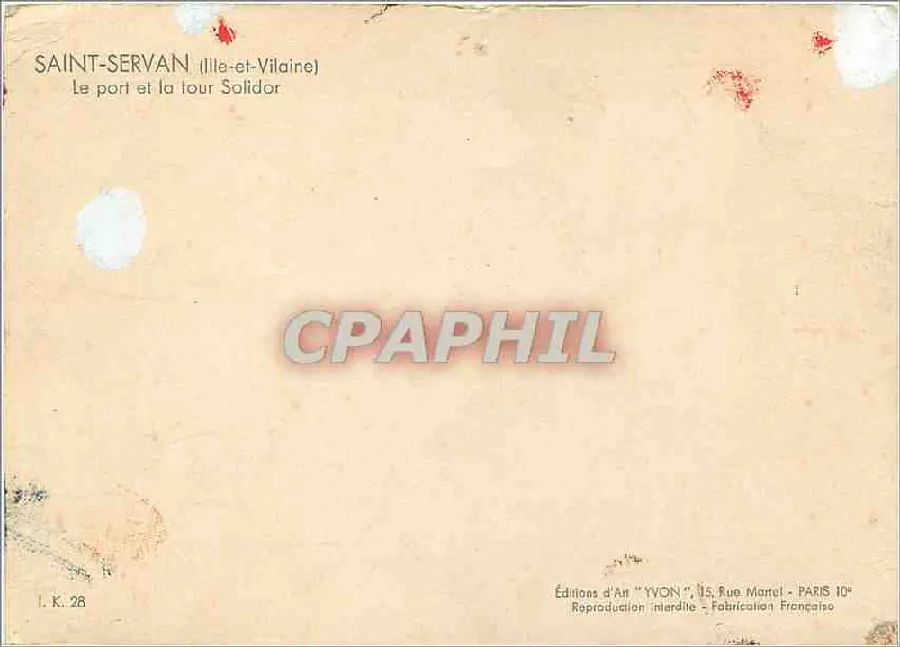 Saint-Servan (Ille-et-Vilaine) — der Hafen und die Turm Solidor — 'YVON' Editions, Paris - Rückseite