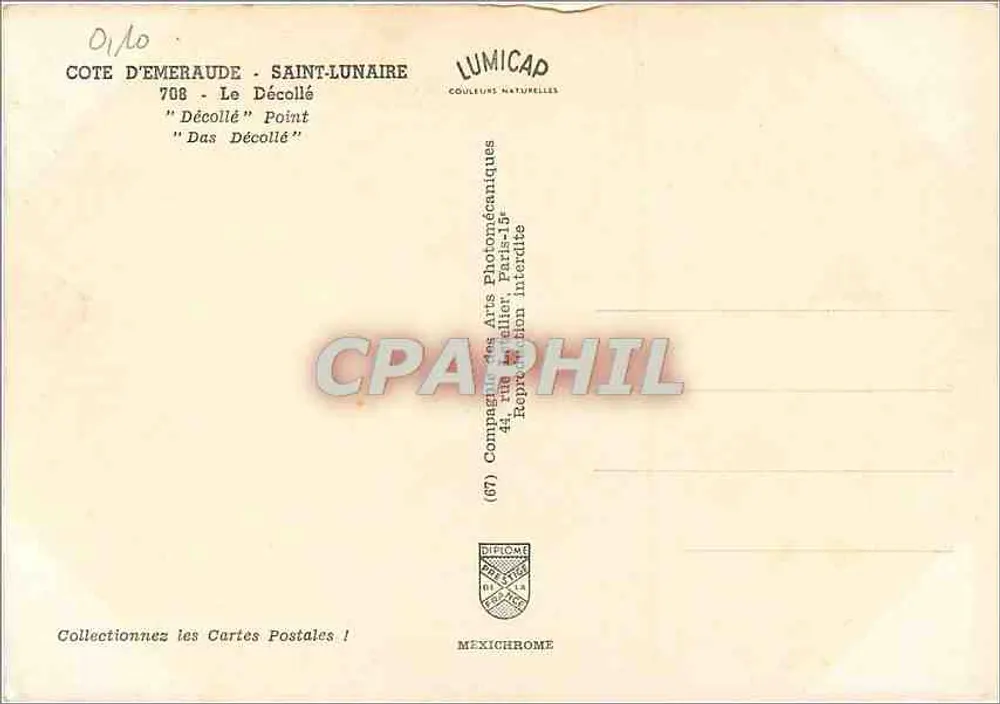 Costa de Émeraude - Saint-Lunaire — "Le Décollé" Point — LUMICAP - Verso