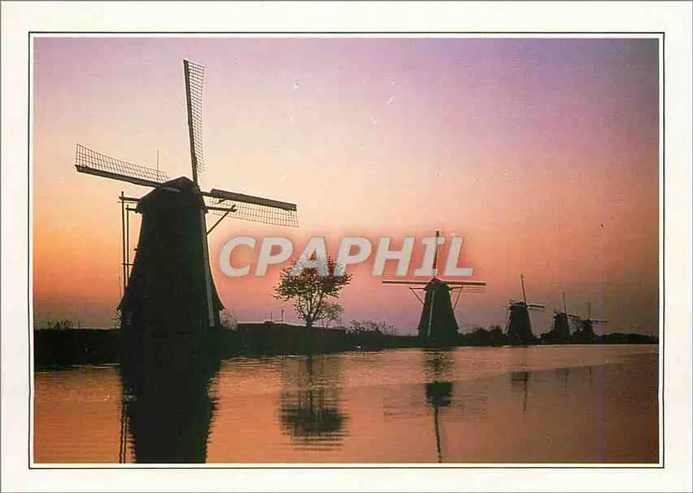 Holandia. Młyn — Kinderdijk. Młyny w szeregu — Éditions Serres S.A. III-A2 - Awers