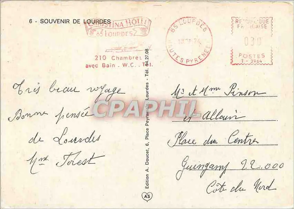 Lourdes — A Basílica, a Gruta, a Virgem — Editor Edlux - Verso