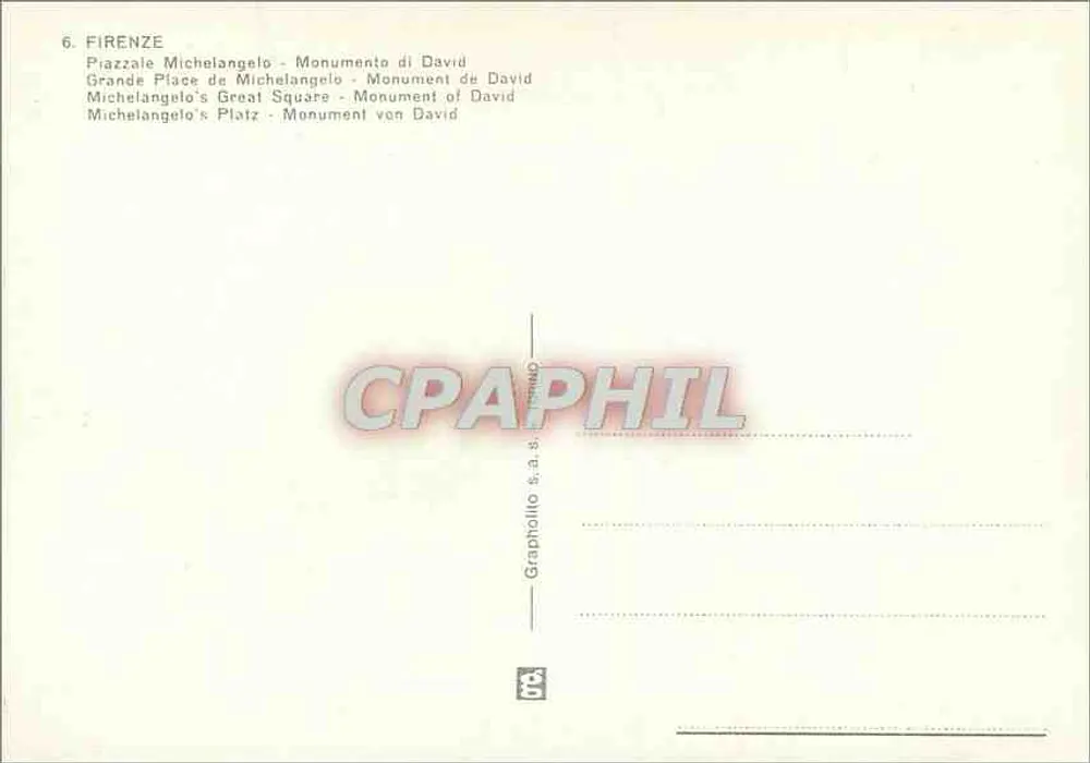 Florence - Piazza Michelangelo - Monument van David - Grapholitho s.a. s. - Achterkant