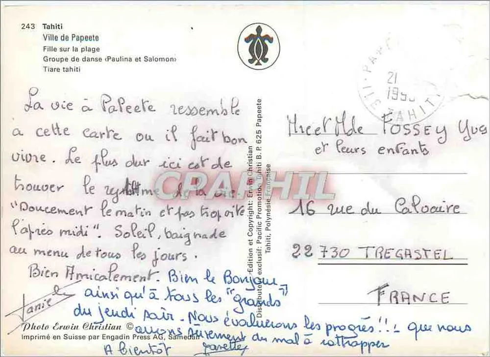 Papeete — Ricordi di Tahiti — Edizione Engadin Press AG - Verso