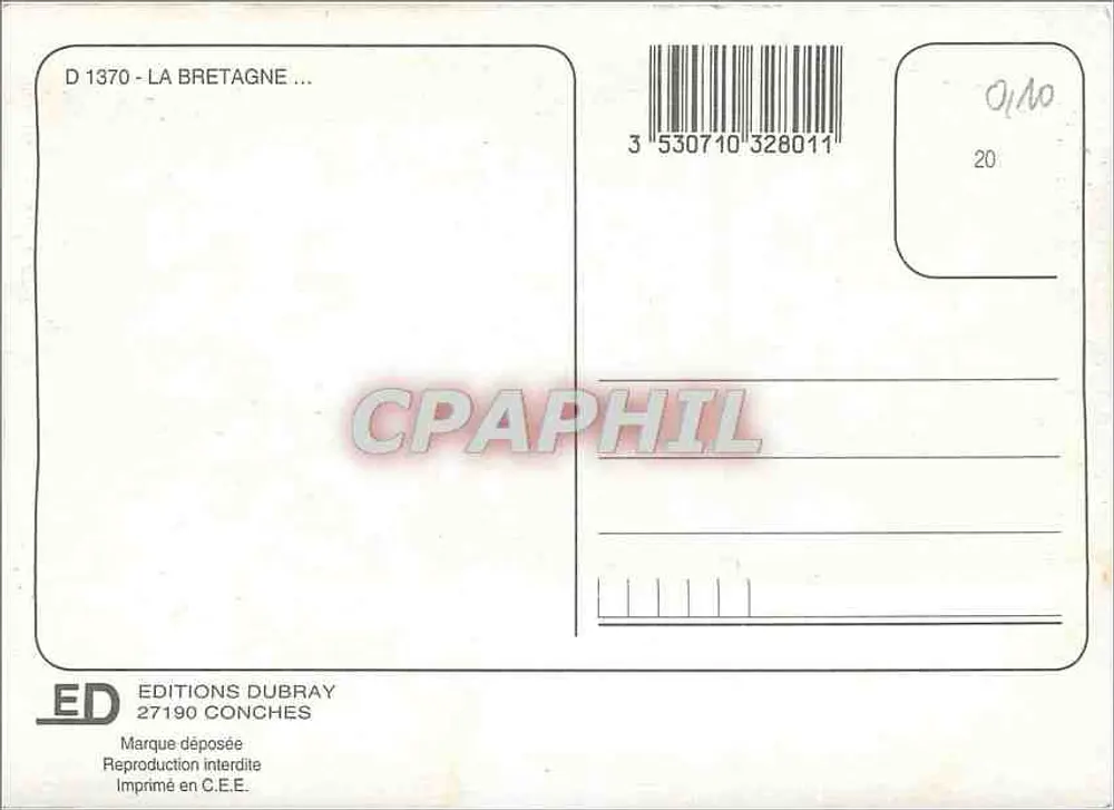 A Bretanha — GROSSES BISES DE BRETAGNE — Edições Dubray, n° D 1370 - Verso