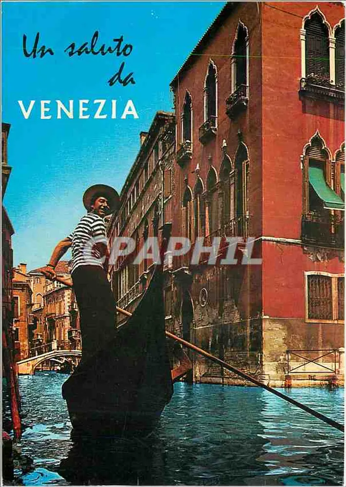 Gondoleiro em Veneza — Un saluto da VENEZIA — Ed. G. Gerlini, n° 166 - Frente