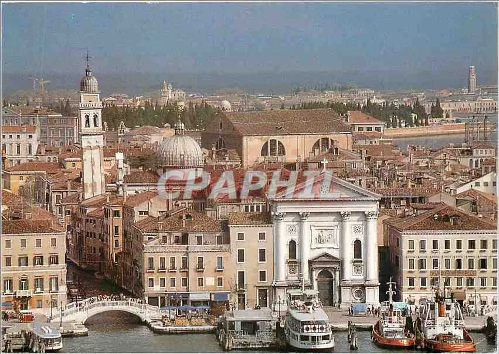 Veneza — Vista aérea de Veneza com o canal e o ponte do Rialto — Ed. G.F. Zerella n°585 - Frente