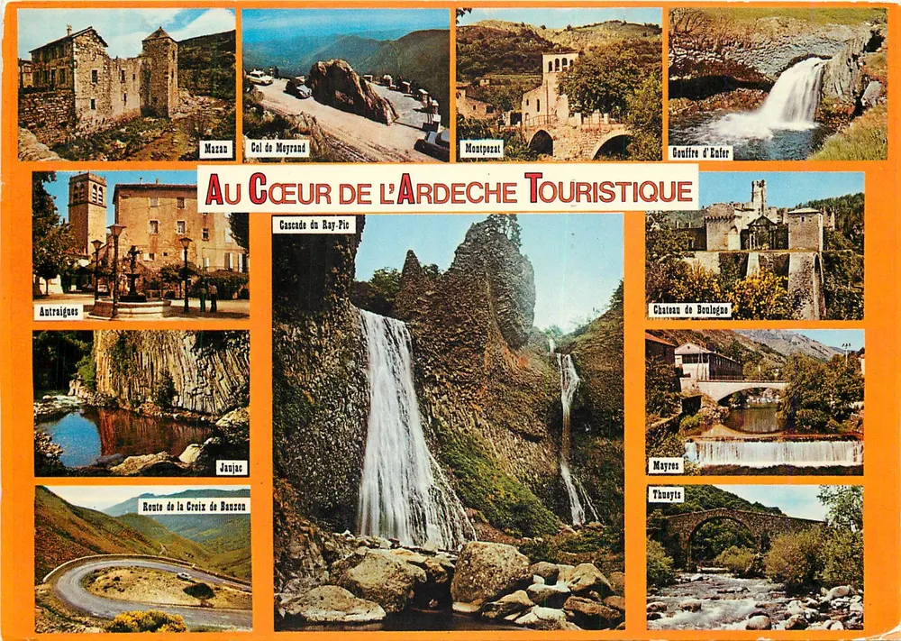 Im Herzen der touristischen Ardèche — Montpezat, Cascade du Ray-Pic, Château de Boulogne, etc. — Ausgabe Cellard - Vorderseite