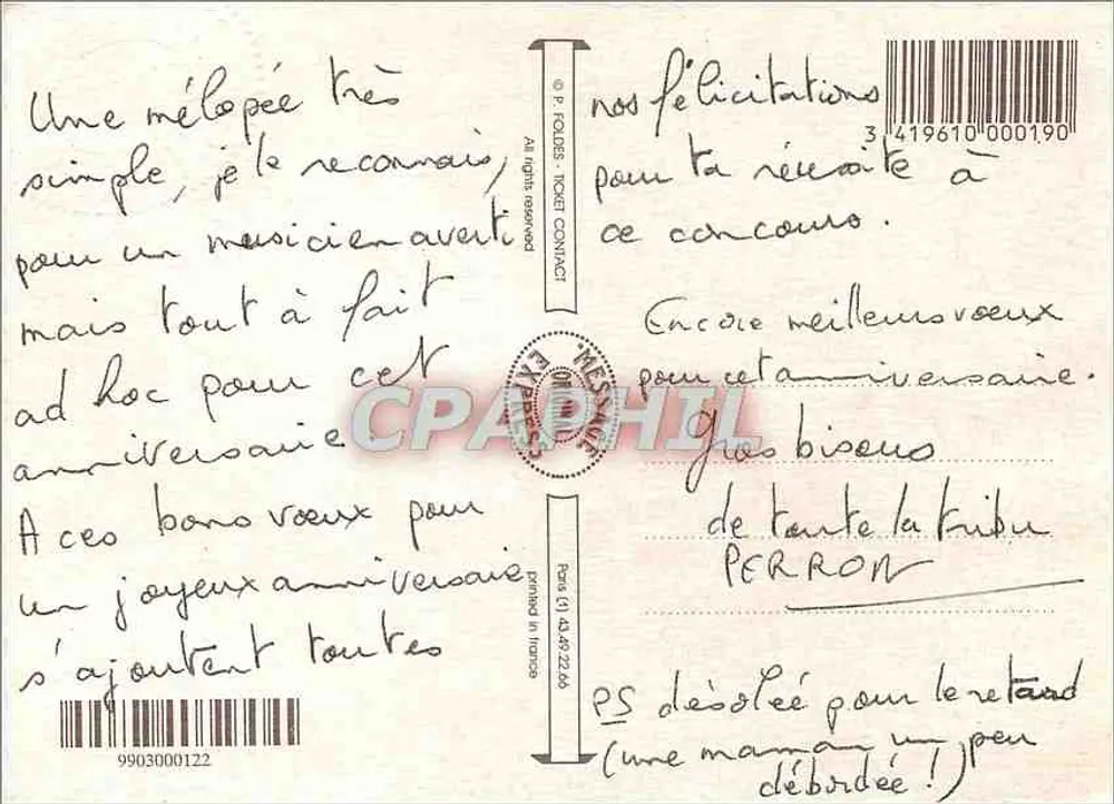 Happy Birthday — música e fitas — P. FOLDES, TOILET CONTACT - Verso