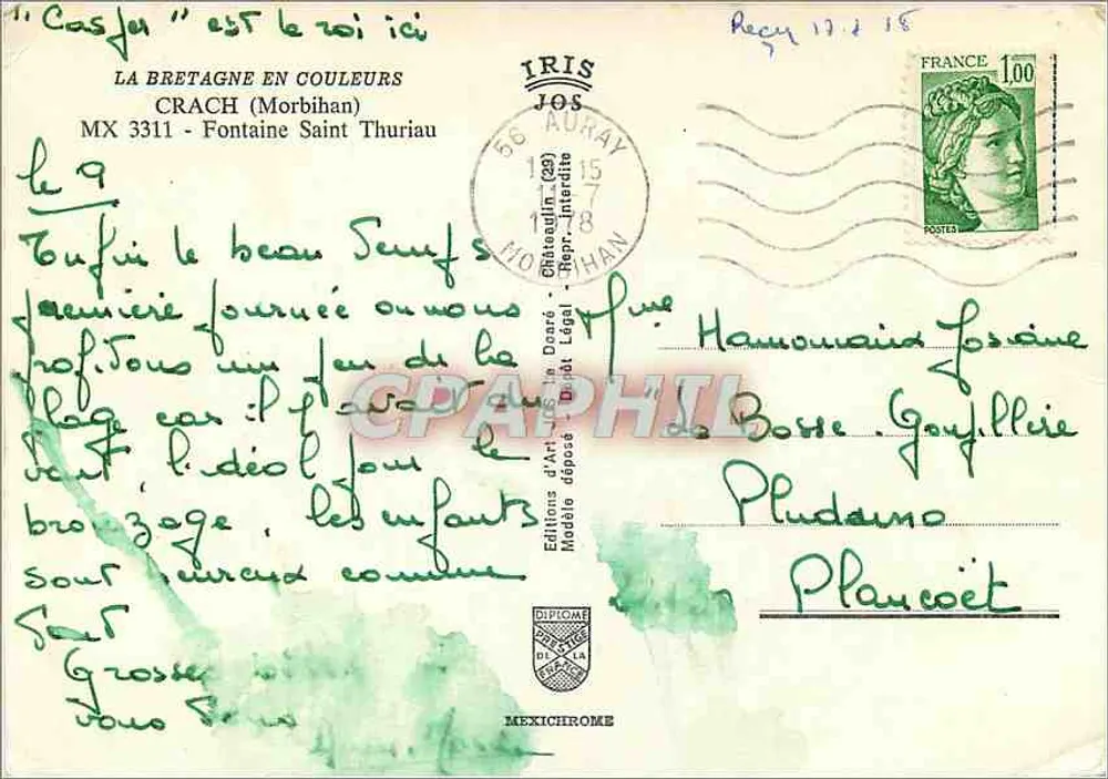 Cruz de cemitério — Morbihan — Edições de Arte - Diplat Legal - Verso