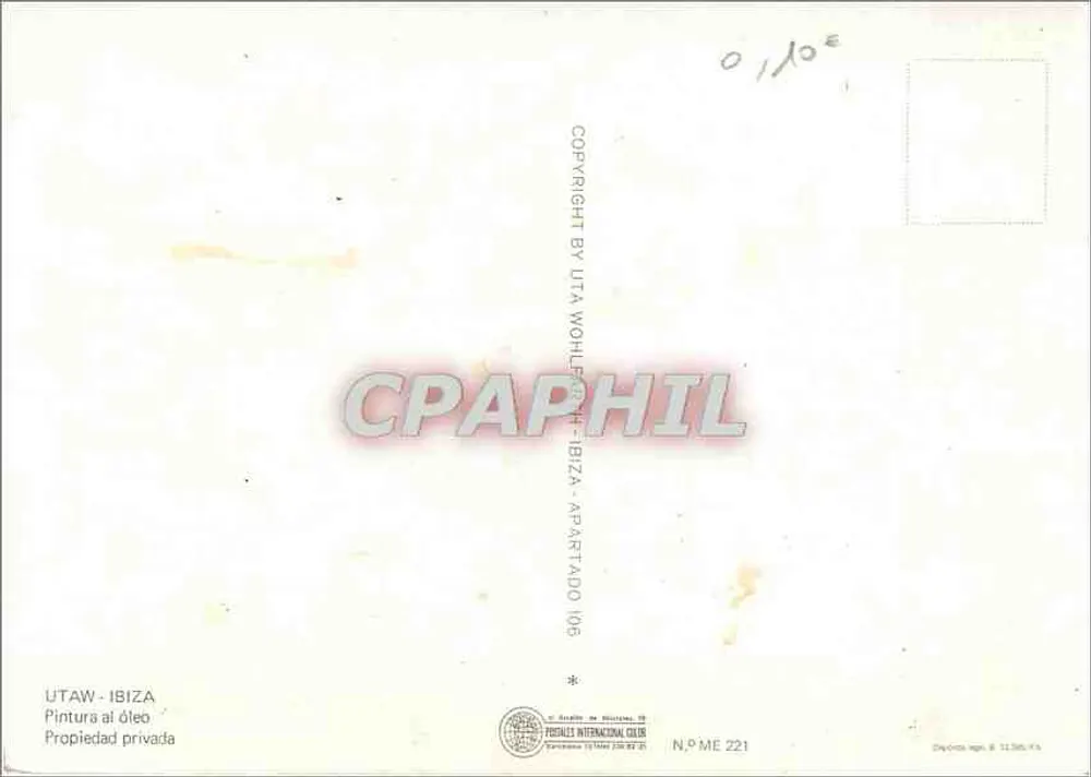 Scène de rue à Ibiza — peinture à l'huile — éditeur UTA WOHLER — N.º ME 221 - Verso