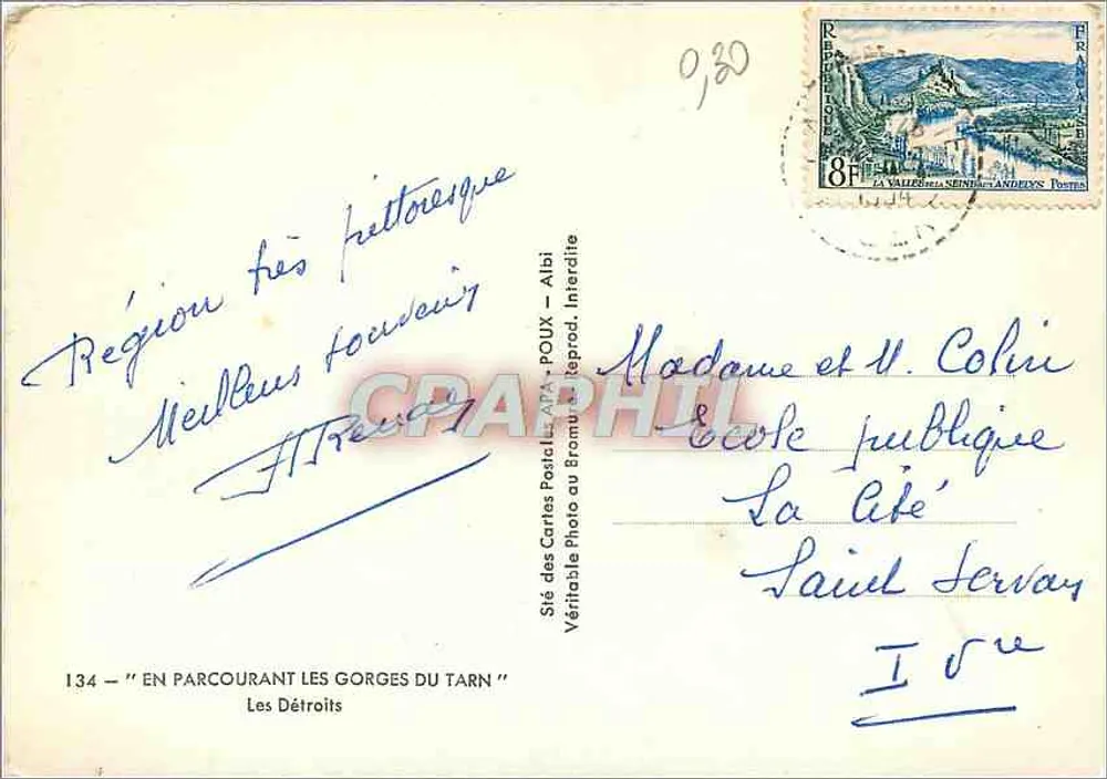 Die Schleusen — Während der Fahrt durch die Schluchten des Tarn — POUX - Albi - Rückseite