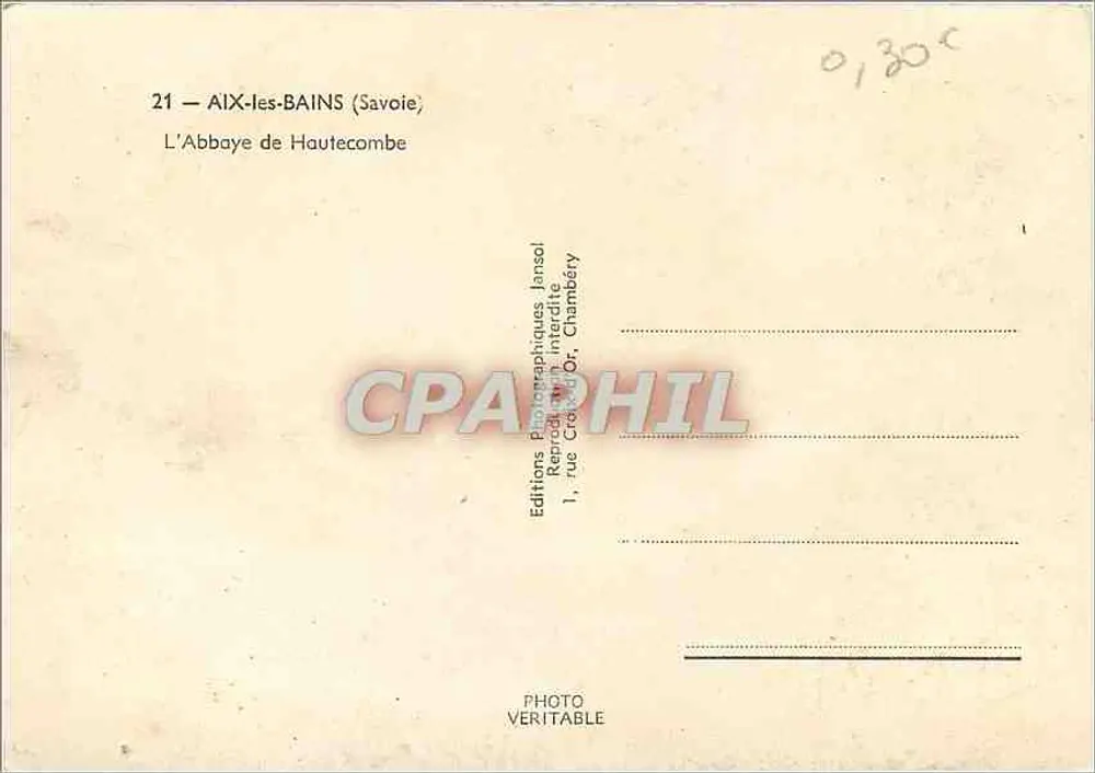 A Abadia de Hautecombe — Aix-les-Bains (Savoie) — Jansol - Verso