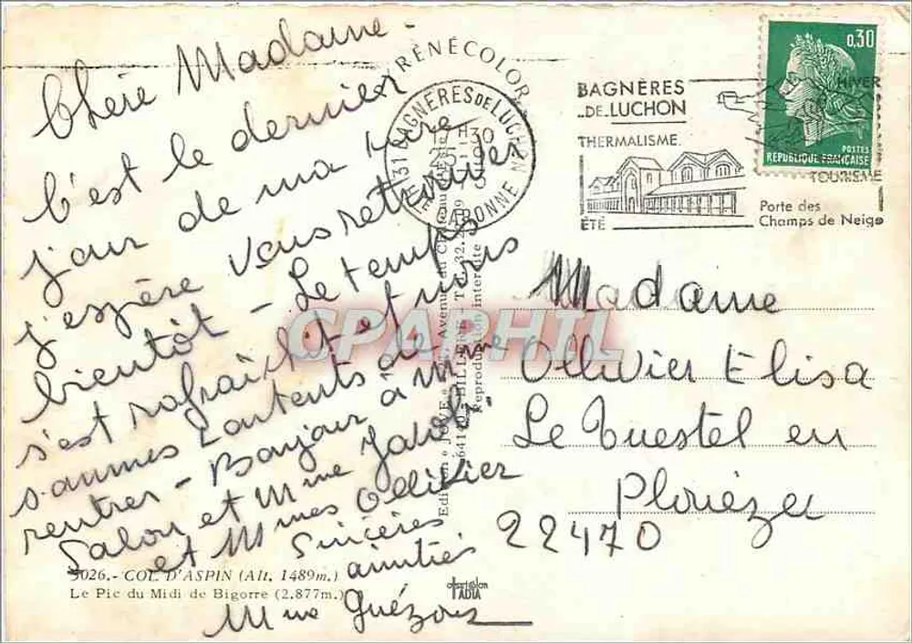 Col d'Aspin — Altitude 1489m — editor Povk - Verso