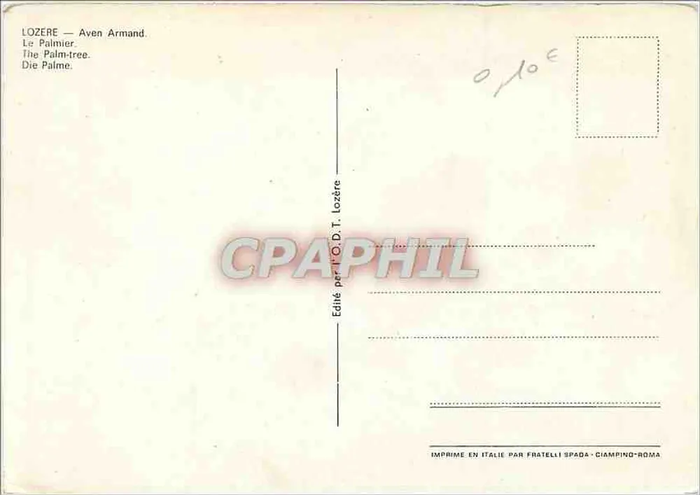 Aven Armand — Gruta luminosa com colunas calcárias — Editado por L.O.D.T. Lozère - Verso
