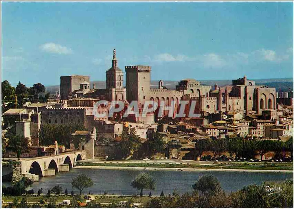 Avignon (Vaucluse) — Le Pont Saint-Bénézet (XIIe s.) et le Palais des Papes (XIVe s.) — Éditions Rella - Recto