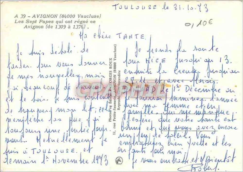 Avignon — Cité des Papes — Les Sept Papes d'Avignon - Verso