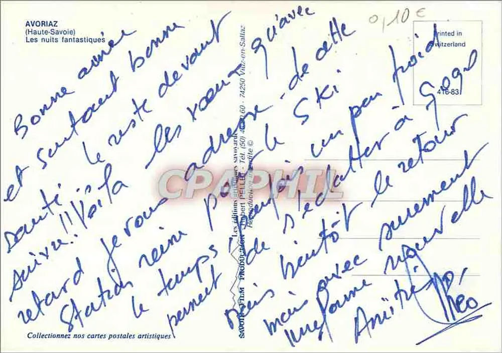 Avoriaz (Haute-Savoie) — Fantastische Nächte — Verlag Savoie-Edif, Nr. 418-83 - Rückseite