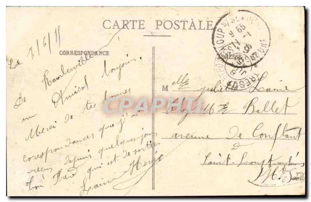 Rambervillers - Le Loup de Métendal — E. Mamet, Rambervillers - Verso