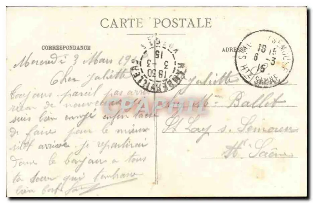 Rambervillers - La Mortagne — Verlag K. Mamet, Magasins Réunis - Rückseite