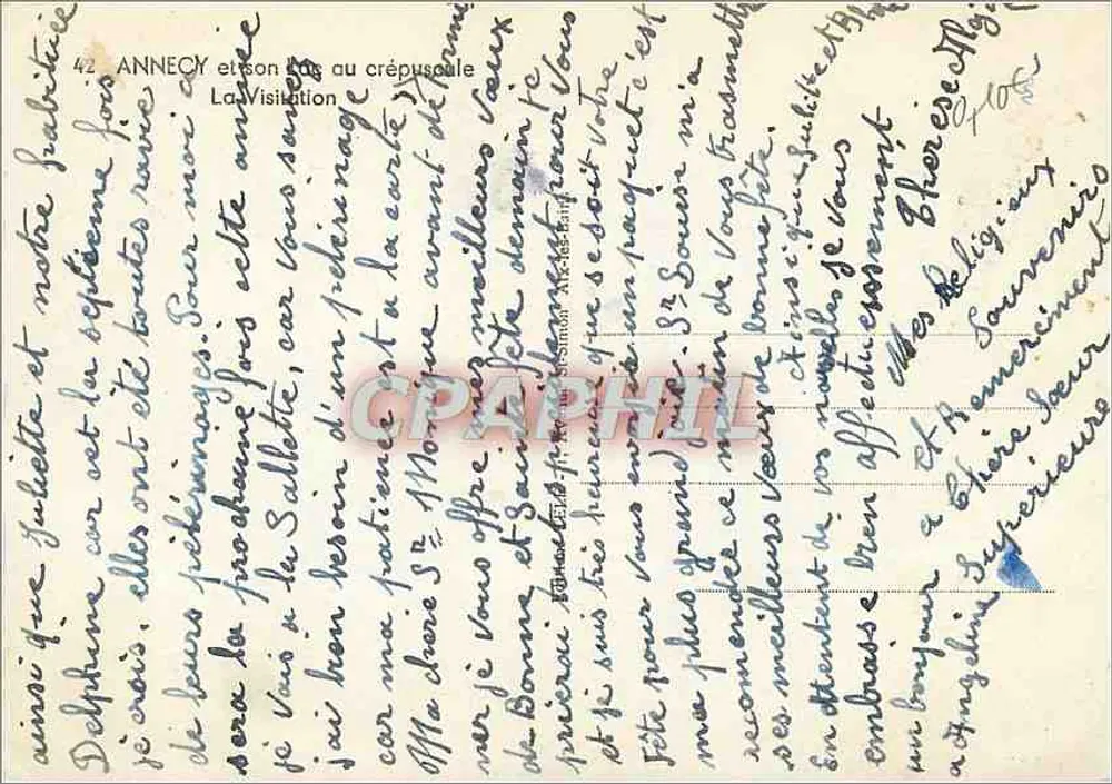 Annecey — Crepúsculo — J. Léle - Verso