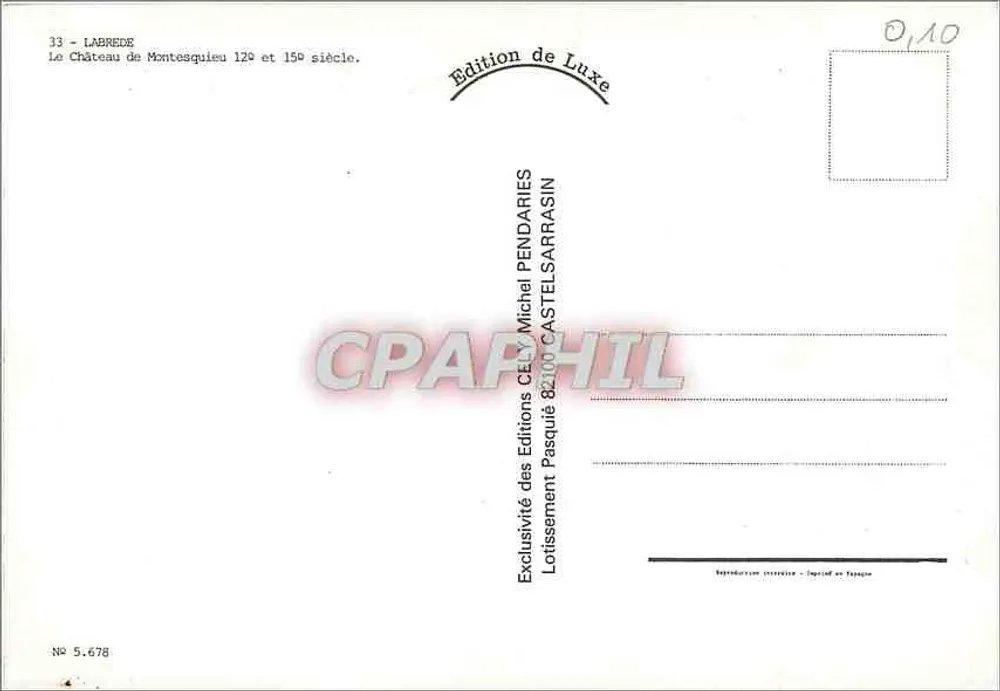 Labrède — Castelo de Montesquieu — Edição de Luxo - Verso