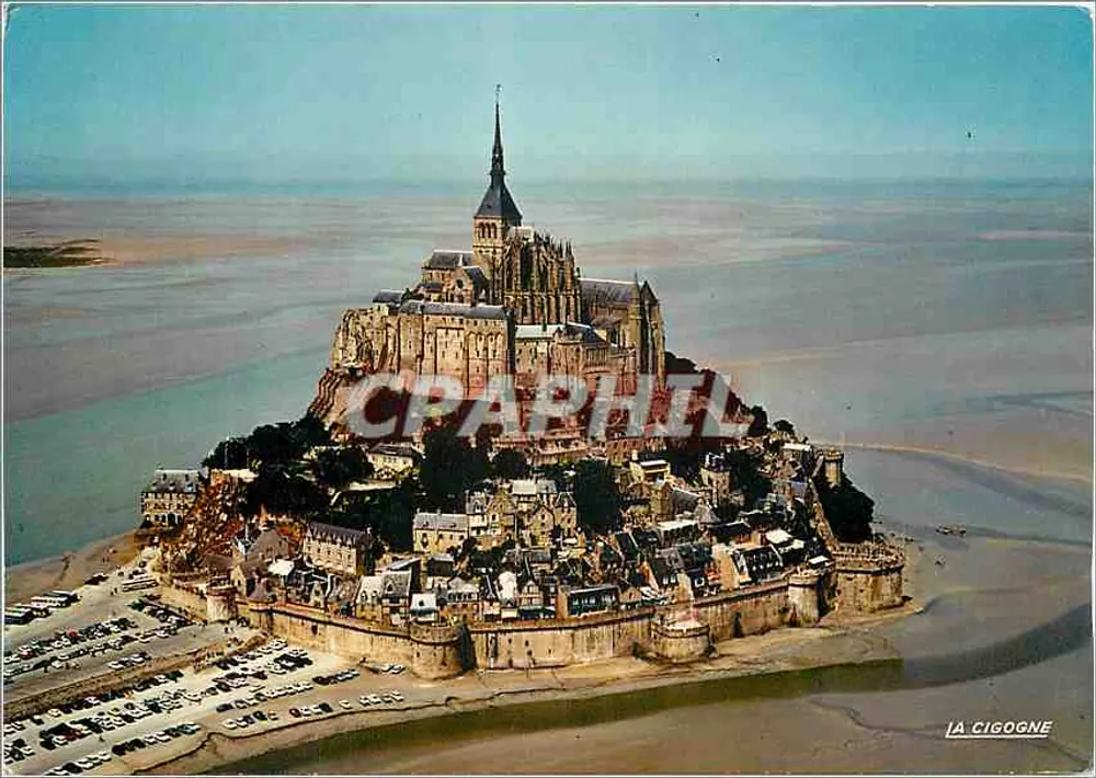 Mont Saint-Michel — widok z samolotu — Éditions La Cigogne, n° 50.410.01 - Awers