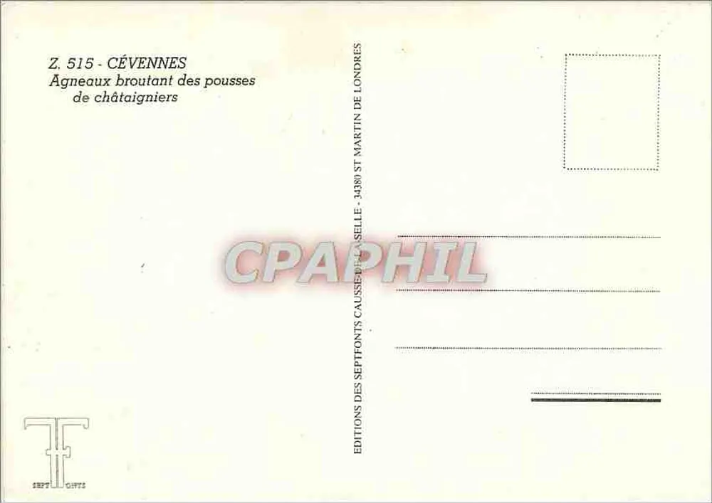 Agneau broutant des pousses de châtaigniers — Cévennes — Éditions des Septfonts de Laselle - Verso