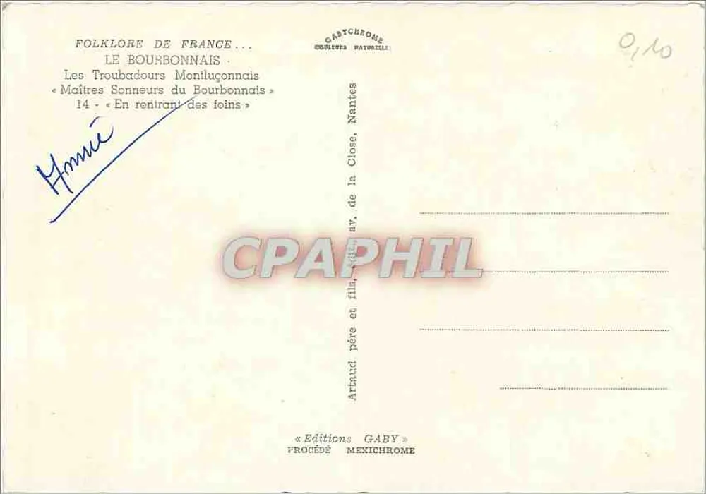 Die Troubadours von Montluçonnais — Heu räumen — Éditions Gaby - Rückseite