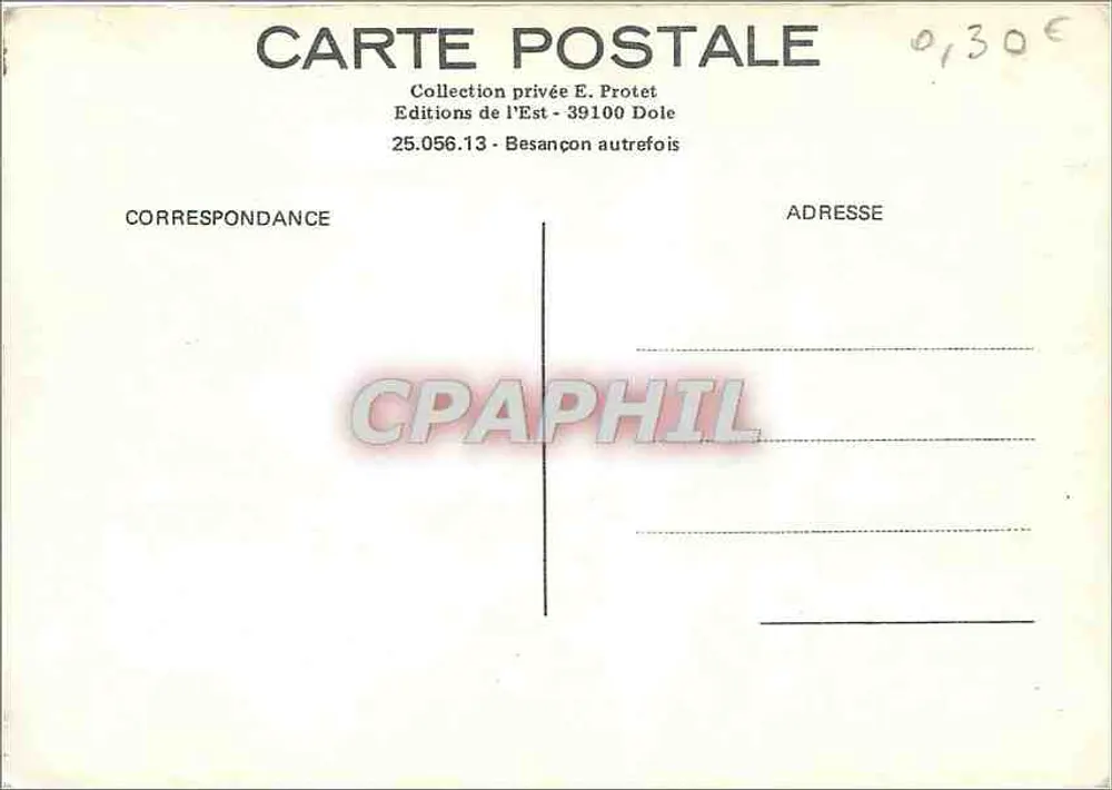 Excursão na Franche-Comté — Besançon — Avenida da Estação — Louis Mosdier, editor - Verso