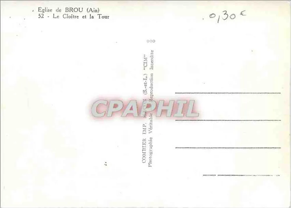 Igreja de Brou (Ain) — O Claustro e a Torre — Compter Imp. (S.-et-L.) - Verso