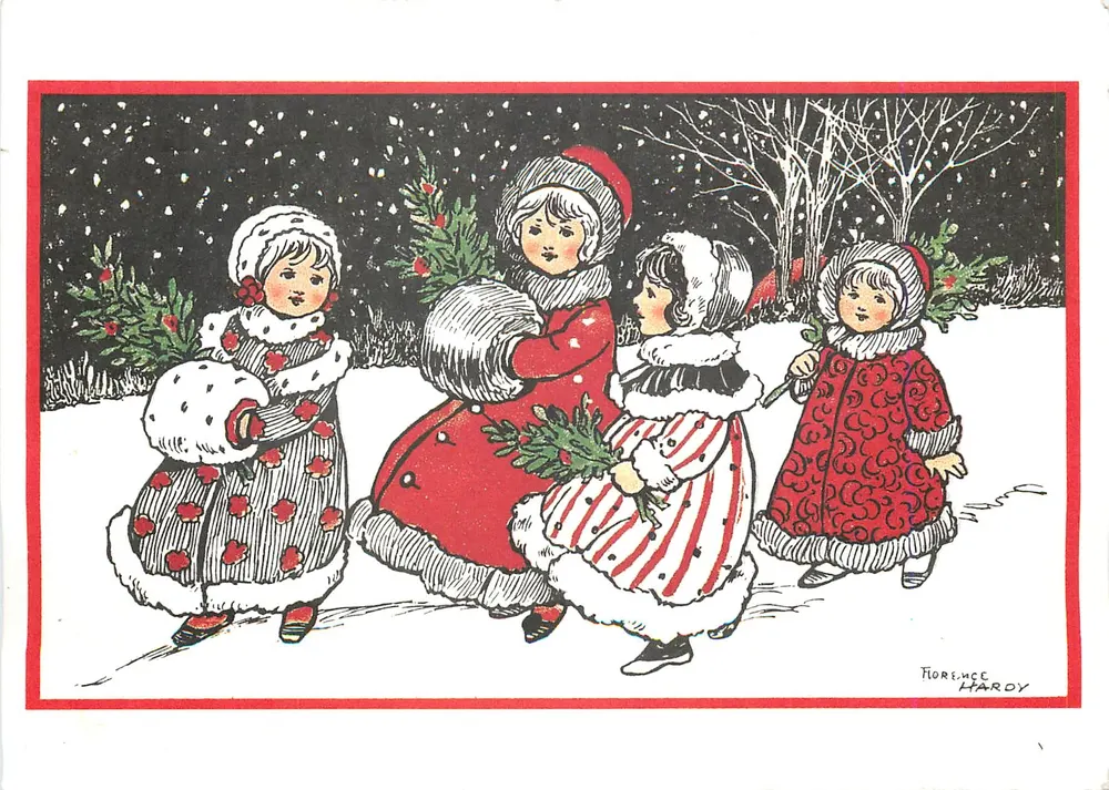 Crianças em passeio de Natal — Florence Hardy — editor não visível - Frente