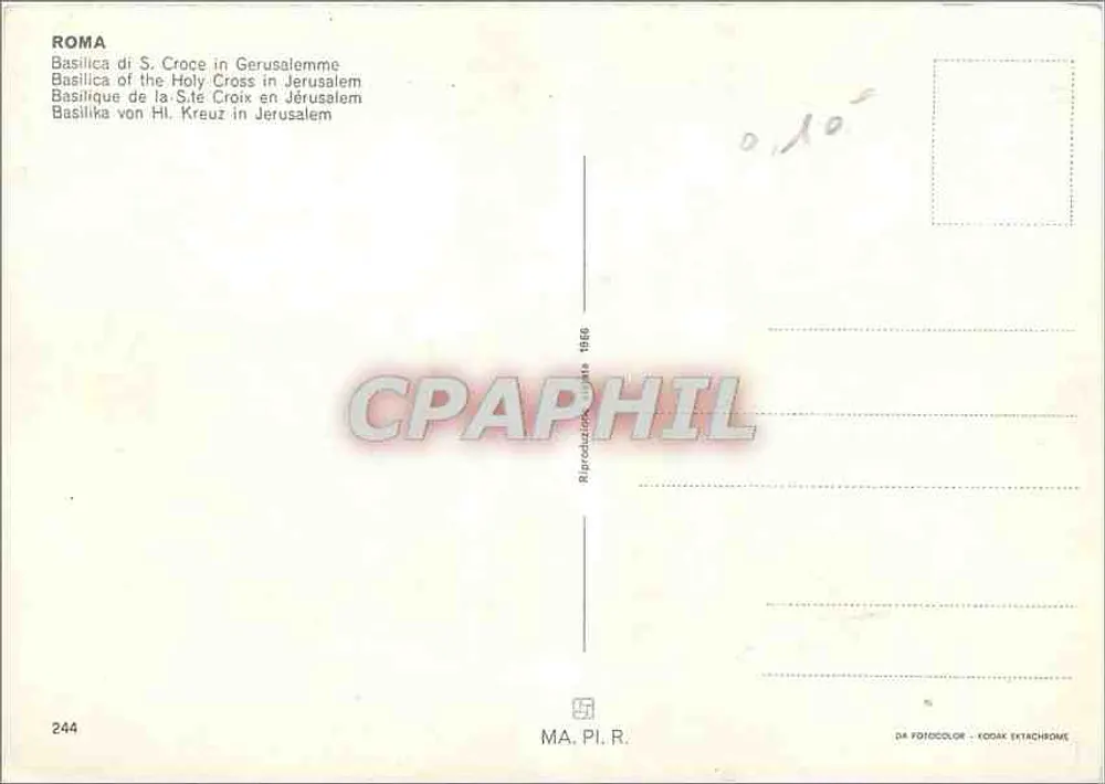 Roma — Basílica da Santa Cruz em Jerusalém — MA.P.I.R. n°244 - Verso