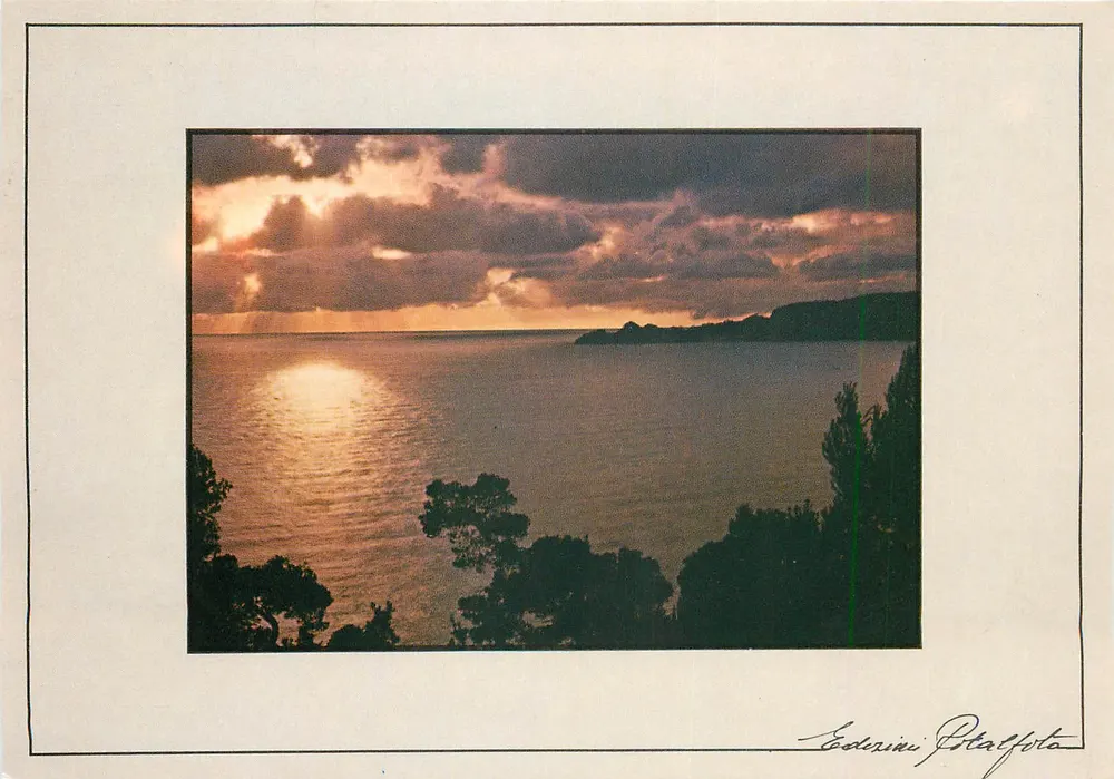 Pôr do sol sobre lago — Éditerie Rotalfoto — R 702 - Frente