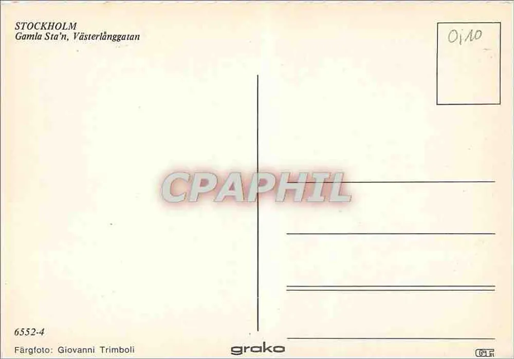 स्टॉकहोम — Gamla Stan, Västerlånggatan — Färgfoto Giovanni Trimboli, Grako - पीछे