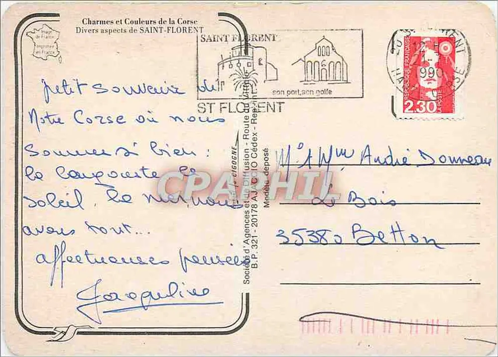 Saint-Florent — vue du port et des montagnes — Société d'Agences et de Diffusion - Verso