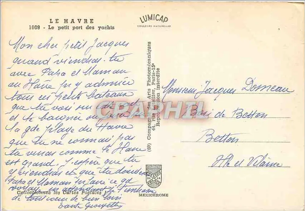 Le Havre — O pequeno porto dos iates — Lumicap - Verso