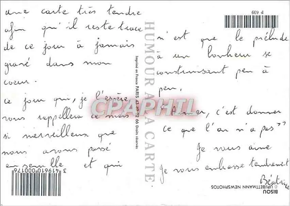 Crianças brincando ao ar livre — Humour à la carte, editor BISON - Verso