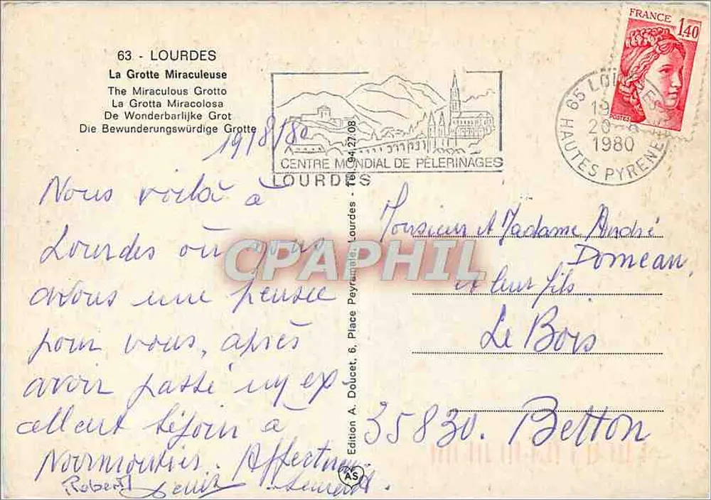 Gruta Milagrosa em Lourdes — Editora Edlux, n°63 - Verso