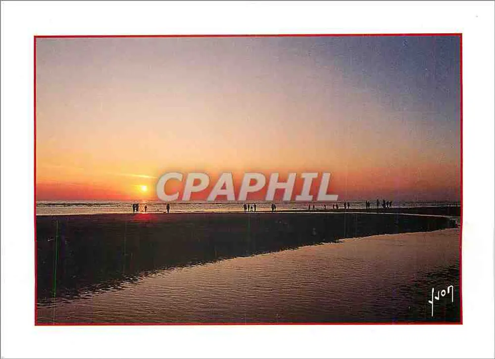 Coucher de soleil sur la plage — Calais — Éditions d'Art du Guet - Recto