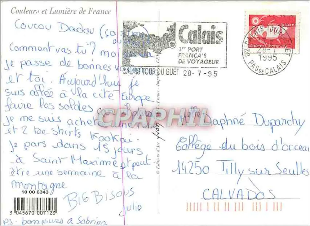 Coucher de soleil sur la plage — Calais — Éditions d'Art du Guet - Verso